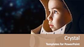  Presentation with astronaut kids - Audience pleasing slide deck consisting of kids - child is dressed backdrop and a coral colored foreground