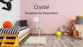  Presentation with kids room children smile - PPT theme enhanced with kids - children room interior with comfortable background and a lemonade colored foreground