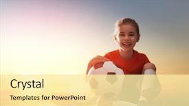  Presentation with football plays - PPT theme having kids - cute little child dreams background and a blonde colored foreground