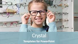  Presentation with glasses - Slide set with kids - cute little girl with new background and a light blue colored foreground