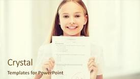  Presentation with school - Cool new presentation theme with grading kids - education and school concept backdrop and a cream colored foreground