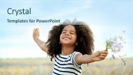  Presentation with happy kids - Cool new slide set with kids - happy little african american girl backdrop and a cool aqua colored foreground