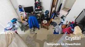  Presentation with music kids - Slide deck with funky kids - very messy cluttered teenage boy's background and a coral colored foreground