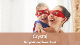  Presentation with mother child - Colorful slide deck enhanced with kids - mother and her child playing backdrop and a coral colored foreground