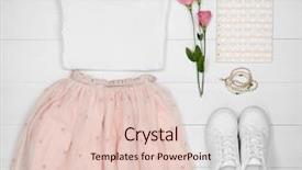  Presentation with kids fashion - Slide deck consisting of fashion kids - set of child's clothes background and a lemonade colored foreground