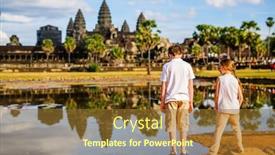  Presentation with cambodia - Amazing presentation theme having kids-at-ancient-angkor-wat backdrop and a tawny brown colored foreground