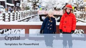  Presentation with kids - Presentation theme featuring kids-at-takayama-town background and a light blue colored foreground