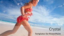  Presentation with running water engineering - Audience pleasing theme consisting of kids beach - happy little girl running backdrop and a soft green colored foreground