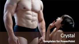  Presentation with bodybuilding - Slide set consisting of bodybuilding man and a kid background and a  colored foreground