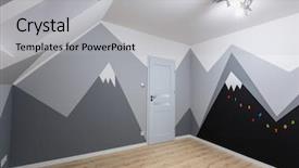  Presentation with kid bedroom - Presentation having kids bedroom with mountains chalkboard background and a light gray colored foreground