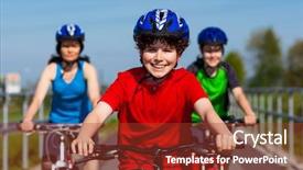  Presentation with family medical leave act - Slide deck consisting of kids bicycle - active family biking background and a tawny brown colored foreground