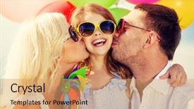  Presentation with kids birthday - Amazing presentation theme having kids birthday - summer holidays celebration children backdrop and a coral colored foreground