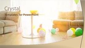  Presentation with birthday kids - Audience pleasing presentation design consisting of kids-birthday-party-balloons backdrop and a cream colored foreground