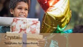  Presentation with birthday boy - Colorful theme enhanced with kids-birthday-party-little-cute backdrop and a coral colored foreground