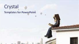  Presentation with astronaut kids - Audience pleasing PPT theme consisting of kids book - he want to become astronaut backdrop and a sky blue colored foreground