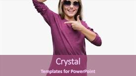  Presentation with creativity - PPT theme enhanced with young beautiful girl wearing sunglasses background and a violet colored foreground