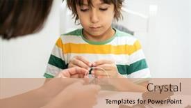  Presentation with school building - Amazing PPT theme having kids-building-robot-at-robotic backdrop and a coral colored foreground