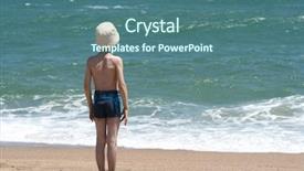  Presentation with beach - Presentation theme enhanced with kids cancer - 7 years old boy background and a ocean colored foreground