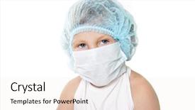  Presentation with kids cancer - Beautiful presentation theme featuring kids cancer - child dressed as doctor backdrop and a sky blue colored foreground