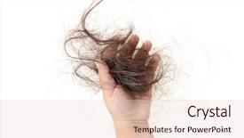  Presentation with lost - Colorful presentation enhanced with kids cancer - child hand grabbing lost hair backdrop and a lemonade colored foreground