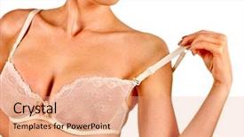  Presentation with health - Presentation design featuring kids cancer - woman hugging himself her nude background and a coral colored foreground