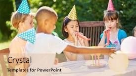  Presentation with kids garden - Beautiful PPT layouts featuring friend's birthday in garden backdrop and a  colored foreground