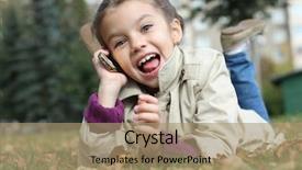  Presentation with cell - Audience pleasing presentation consisting of kids cellphone - beautiful girl talking on cell backdrop and a coral colored foreground