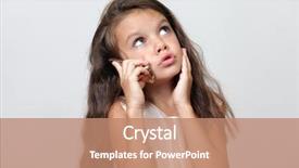  Presentation with conference phone calls - PPT theme featuring kids cellphone - little girl calling by phone background and a coral colored foreground