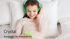  Presentation with technology and children - Beautiful slides featuring kids cellphone - people children rest and technology backdrop and a soft green colored foreground