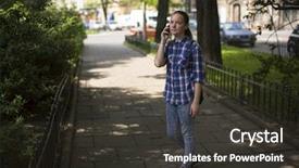  Presentation with teenage girl - Presentation theme consisting of kids cellphone - teenage girl calls background and a  colored foreground