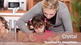  Presentation with children and healthy eating - Colorful PPT theme enhanced with kids chocolate - children eating pancakes backdrop and a  colored foreground