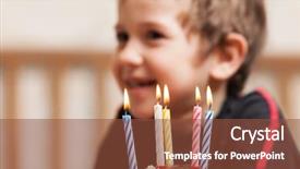  Presentation with birthday boy - PPT layouts enhanced with kids chocolate - little smiling child boy blowing background and a tawny brown colored foreground