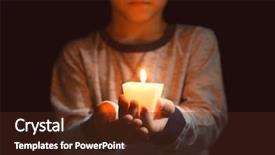  Presentation with funeral candle burning - Cool new theme with kids church - little boy holding burning candle backdrop and a tawny brown colored foreground