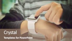  Presentation with smart watch red - Amazing presentation design having kids clock - kid using smart watch backdrop and a coral colored foreground