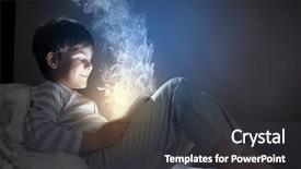  Presentation with computer games - Theme enhanced with kids computer games - little cute boy sitting background and a dark gray colored foreground