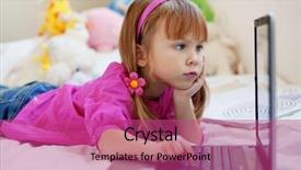  Presentation with computer games - Amazing presentation having kids computer games - little cute child playing backdrop and a coral colored foreground