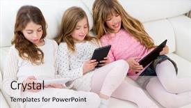  Presentation with computer games - Amazing presentation design having kids computer games - three kid sister friends girls backdrop and a lemonade colored foreground