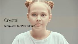  Presentation with glitter - Presentation theme featuring kids-concept-portrait background and a coral colored foreground