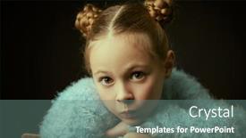  Presentation with emotions - Presentation theme having kids-concept-studio-portrait background and a ocean colored foreground