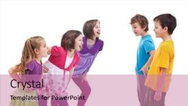  Presentation with kids - Beautiful presentation featuring kids confronting and mocking each backdrop and a  colored foreground