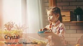  Presentation with healthy food - Theme with kids cooking - cute little child girl sets background and a  colored foreground