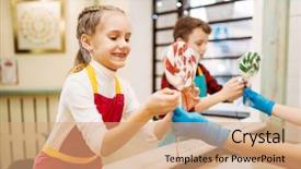  Presentation with cacao process - Amazing slide deck having kids craft party - lollipop preparation process children get backdrop and a coral colored foreground