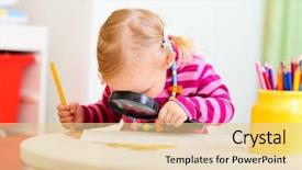  Presentation with creativity - Presentation enhanced with kids creativity - funny photo of adorable toddler background and a  colored foreground