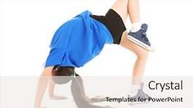  Presentation with cute - Slide set consisting of zumba fitness - cute little sportive girl posing background and a lemonade colored foreground