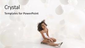  Presentation with cute - Presentation design with ballet dance kids - cute mulatto girl background and a sky blue colored foreground