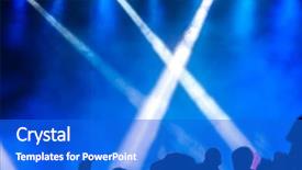  Presentation with stage lights - Slide set consisting of kids disco - concert crowd attending a concert background and a cobalt blue colored foreground