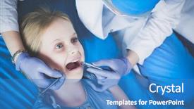  Presentation with office - Slide deck having kids dental hygienist - little girl sitting background and a teal colored foreground