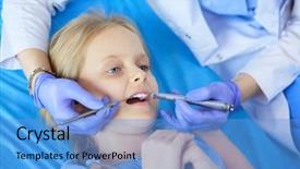  Presentation with girl power esami medie - Theme consisting of kids dental hygienist - little girl sitting background and a  colored foreground