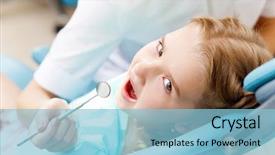  Presentation with girl mentor - Slides enhanced with kids dental hygienist - little girl sitting background and a  colored foreground