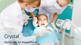  Presentation with office - Amazing presentation design having kids dental hygienist - little girl sitting backdrop and a  colored foreground